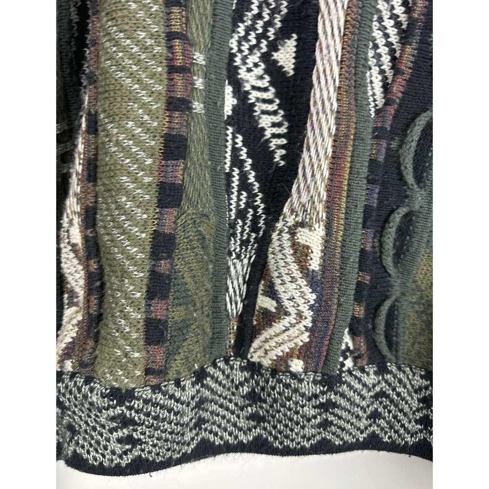 Bachrach Knit 3D Textured Sweater Cosby Biggie Style Earth Tones Mens Size Large - Picture 10 of 16